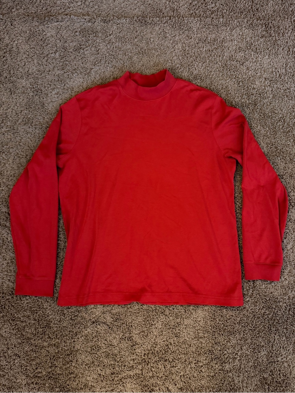 Men's Red Turtleneck Sweater - 100% Pima Cotton Classic Comfort